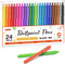 Shuttle Art 24 Pack Colored Ballpoint Pens, Retractable Black Ink Cute Pens 1.0mm for Writing Journaling School Office