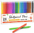 Shuttle Art 24 Pack Colored Ballpoint Pens, Retractable Black Ink Cute Pens 1.0mm for Writing Journaling School Office