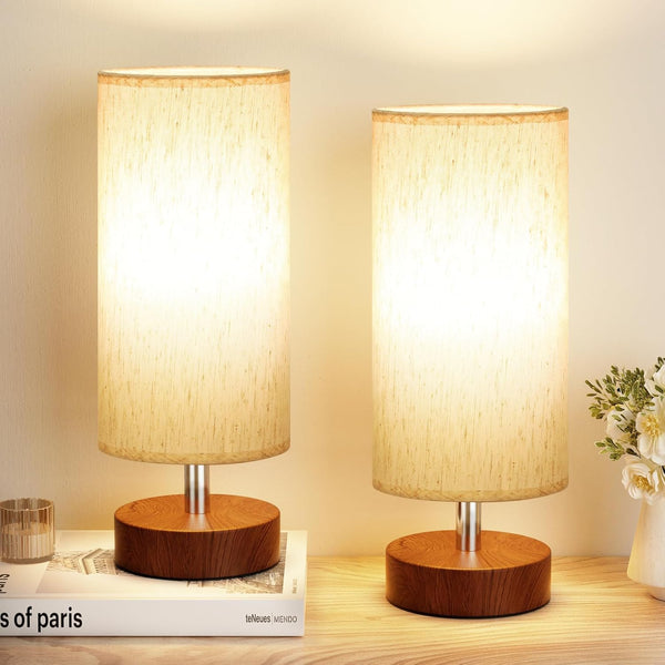PartageiZ Small Table Lamp for Bedroom Set of 2 - Bedside Lamps