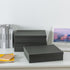 Set of 3 Soul & Lane Charcoal Black Kraft Paper Storage Boxes with Lids - Decorative Nesting Organizers for Office