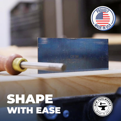 Rectangle Card Scraper, Precision Multi-use Scraper for Woodworking, Quality Handcrafted Tool, Made in USA, Blue