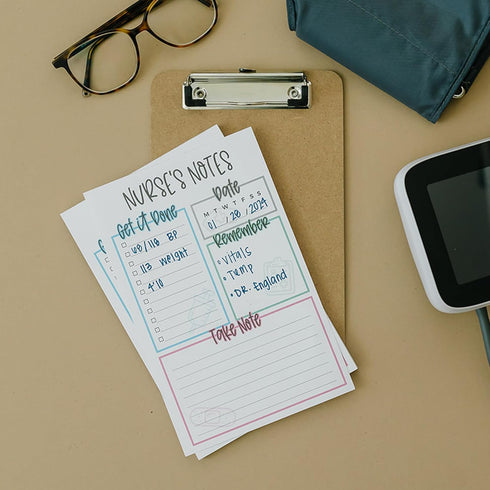 Tiny Expressions Nurse Notepads - 50 Tear-Away To-Do List Sheets, Nursing Planner & Desk Accessories, Made in the USA