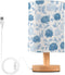 ALAZA Bedside Table Lamp for Bedroom Blue Chrysanthemum Floral Nightstand LED Light