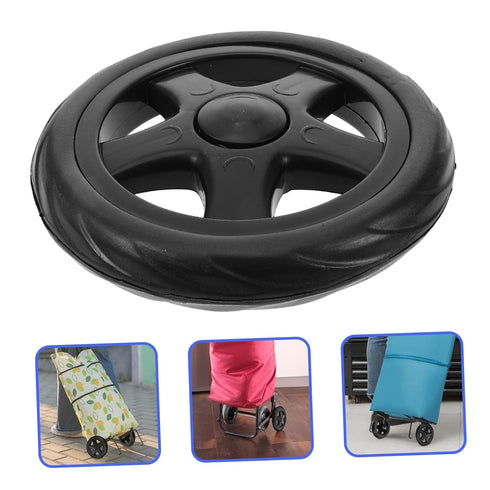 Ipetboom 2pcs Heavy Duty Grocery Trolley Replacement Wheels Black Rolling Cart Casters for Shopping Basket Carts