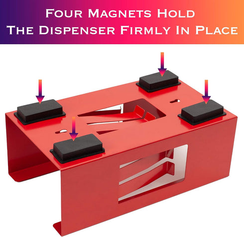 EHOMEA2Z Magnetic Glove Holder,Glove Box Holder,Glove Dispenser,Durable Coated Steel,Space Saving Design for Work,Shop