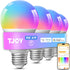 TJOY 4 Pack Smart Light Bulbs, Bluetooth WiFi Led Bulb Work with