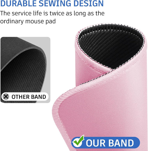 ZYAOTWQZ 10.2 8.2Inch, Pink Mouse Pad, Nice and Cute Mouse Pad, Splash-Proof Textured x Stitched Edge Non-Slip