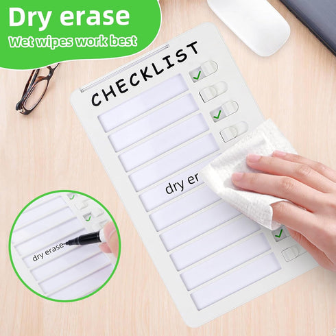 Dry Erase Chore Chart, Standable Whiteboard Checklist Board, Chore Chart for Kids Routine Chart with a Pen (Standable) by SENWHAL