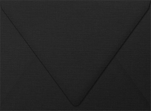LUXPaper A6 Contour Flap Invitation Envelopes | Black Linen | 4 3/4" x 6 1/2" | 80lb. Text | 50 Qty