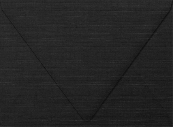 LUXPaper A6 Contour Flap Invitation Envelopes | Black Linen | 4 3/4" x 6 1/2" | 80lb. Text | 50 Qty