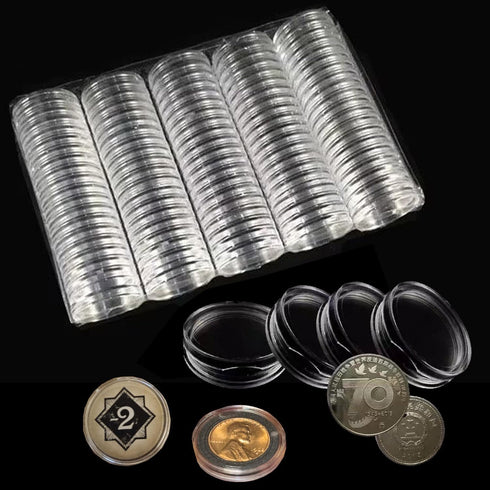 XYZsundy 25mm 24.26mm, (200) Coin Capsule Perfect fit for Board Game Token Holder,U.S. Quarters Coin Holder Capsules