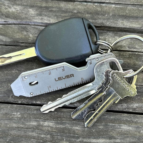 10 Lever Gear Edge XT - Mini Utility Knife Keychain Multitool w/ Tools - Retractable Razor Blade Mini Box Cutter OTF