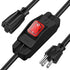 Weewooday 3 Prong Outdoor Extension Cord with Waterproof Switch, 1.5 ft, 1875W Heavy Duty 14/3 SJT Cable