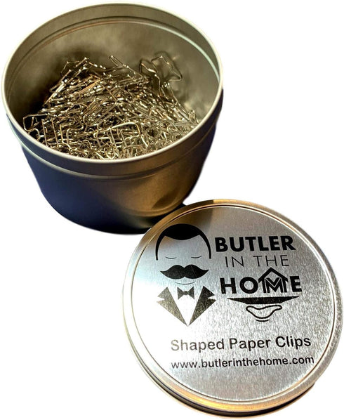 Butler in the Home 100 Count Scottish Terrier/Schnauzer Paper Clips, Office Gift in Round Tin with Lid