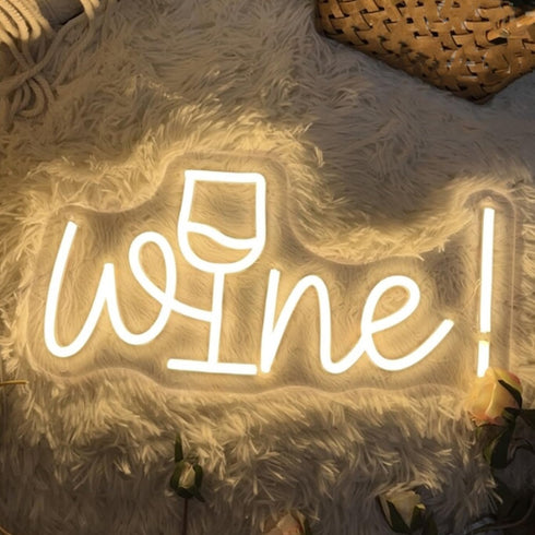 Acrylic Wine Neon Sign for Wall or Window Background Decor,LED Dimmable Bar