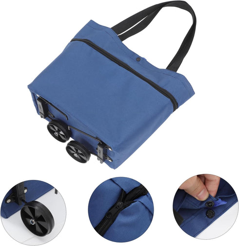 Compact and Lightweight Folding Shopping Cart with Wheels