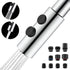 Kitchen Sink Faucet Head Replacement, Chrome Spray Head with 10 Adapters, Stainless Steel Pull Out Nozzle