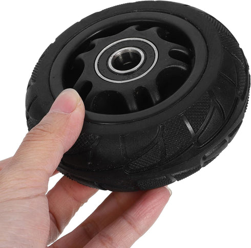 2pcs Beaupretty Silent Heavy Duty Replacement Wheels for Rolling Cart Trolley with Bearings Solid Rubber Caster Wheels