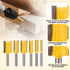 Gosknor 6pcs Set 1/4 Inch Straight Router Bit Shank, Flute Straight Router Bits Top Bottom Bearing Flush Trim Router
