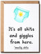 SNHDesign It's All Shits And Giggles From Here Card - Baby Diapers Card