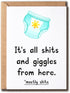 SNHDesign It's All Shits And Giggles From Here Card - Baby Diapers Card