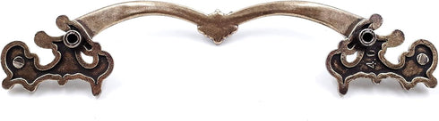 JETLAND 4-Pack, 4" PW1619ABR102 French Provincial Drawer Pulls - Antique Brass, Hole Centers, Vintage Shabby Chic Pulls