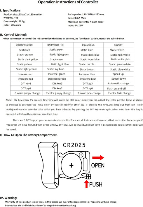 SUPERNIGHT 44 5050 2835 3528 Keys RGB LED Light Strip Wireless Remote Controller Led Light Remote Replacement for SMD