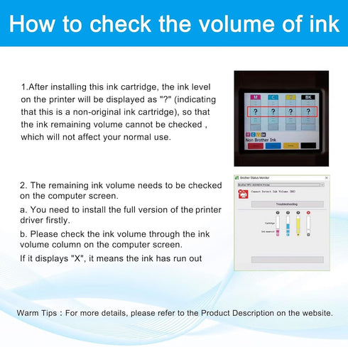 LCL Compatible Ink Cartridge Replacement for Brother LC404 (4-Pack KCMY) for MFC-J1205W Printers