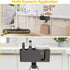 KDD 4 in 1 Desk Cup Holder - Clamp on Under Desk Headphone Hanger, Rotating Holder for Cup, Phone, and Pen (Black)