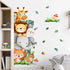 Yovkky Jungle Animals Wall Decals Stickers, Safari Giraffe Lion Elephant Fox Bunny
