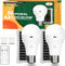 Neporal MagicGlow Rechargeable Solar Light Bulbs, 2 Pack, USB+Solar Rechargeable, Dimmable Battery Light Bulb, A19