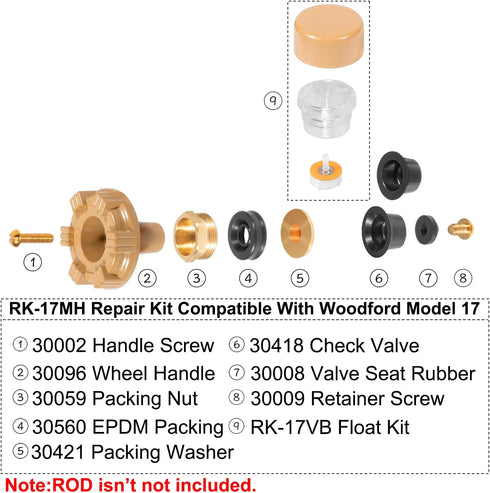 RK-17MH Repair Kit Metal Handle, Compatible with Woodford Model 17 Outside Faucet