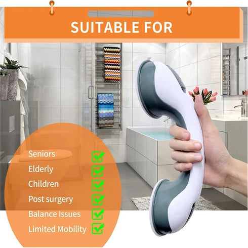 KZENMKL Bathroom(1 Pack) Shower Handle Grab Bars Ultra Grip Dual Locking Safety Suction Cups Helping Anti Slip Support