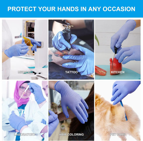 FINITEX Nitrile Disposable Gloves, Medical Exam Gloves - 100/1000 PCS Latex-free Examination Purple Chemo Gloves