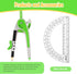 EBOOT Student Geometry Math Set, Drawing Compass and 6 Inch Clear Swing Arm Protractors for 180 Degree