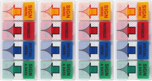 Message Flags Assorted Colors, "Sign Here"/"Notarize"/"Initial Here", 800 Pages Total, Easy to Post