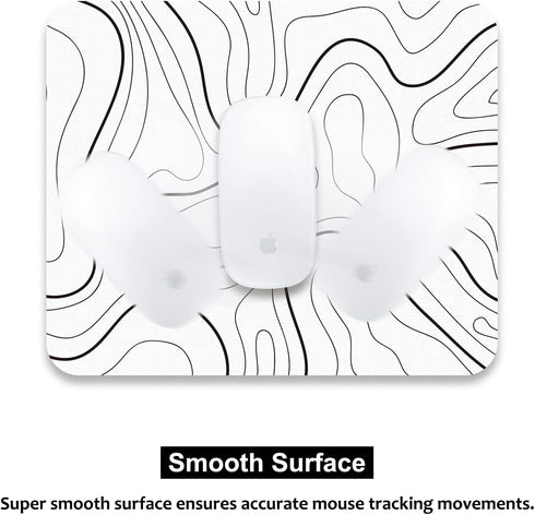 Audimi Topographic Contour Mouse Pad, Minimalist Map for Laptop Wireless Mouse, Home Office Travel, 9.5x7.9 Inch
