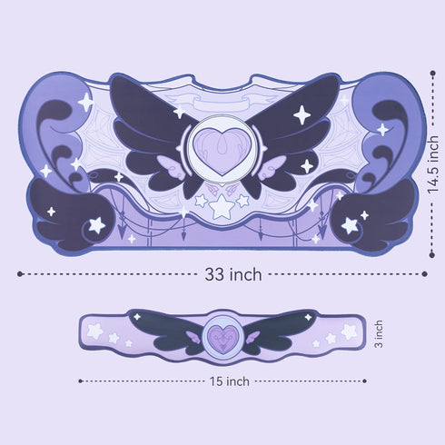 GeekShare Large Gaming Mouse Pad with Wrist Support Set, Non-Slip Rubber Back Desk Mat & Memory Foam Rest - Star Wings