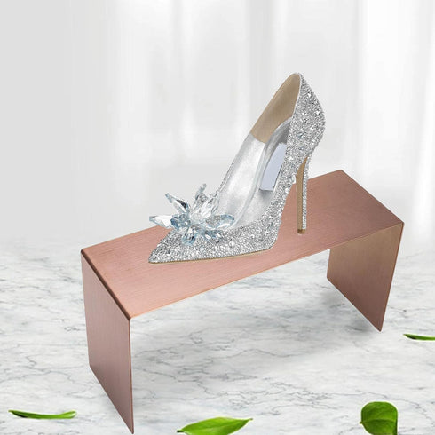 Amagogo Shoe Store Display Stands Shoe Bag Racks Standing for Showcase Wardrobe, High Rose Gold
