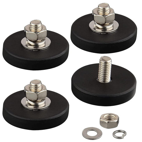 ULIBERMAGNET 4Pack Anti-Scratch Neodymium Magnet with Rubber Coated and M6 Male Thread,Super