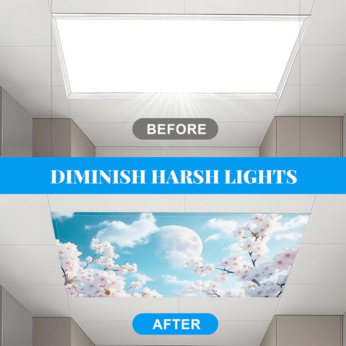 2 Pack 4" 2" Fluorescent Light Covers- X Magnetic Ceiling Light Cover Room Supplies- Ceiling Light Diffuser