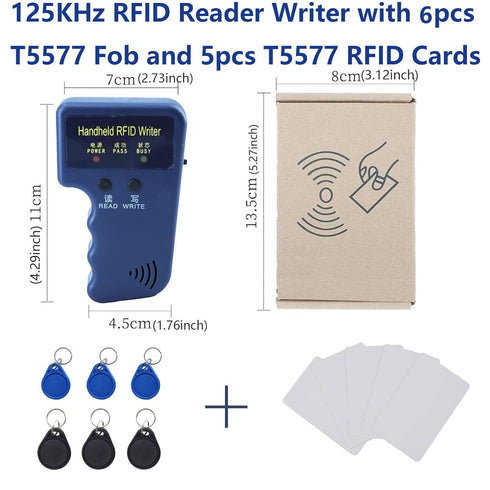 Ytzord 125kHz T5577/EM4305 6 5 Handheld RFID Reader and Writer, Portable ID Card Copier Device for Includes Blank Key