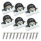 Floyutin 1 inch Rigid No-Swivel Plate Casters, Small Rubber Wheels for Furniture (6 Packs)