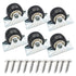 Floyutin 1 inch Rigid No-Swivel Plate Casters, Small Rubber Wheels for Furniture (6 Packs)