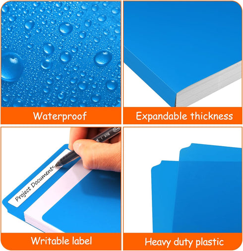 Habgp 9 Pcs File Folders - Manilla Folders 8.5 x 11 Inch, 1/3-Cut Tab Colored File Folders