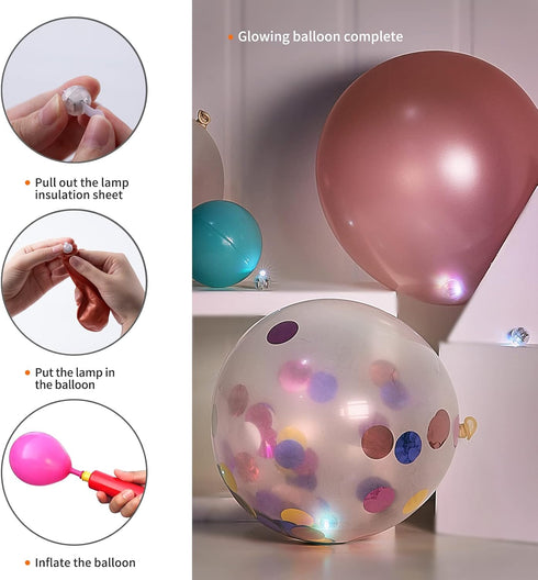 100pcs Aogist Mutilcolor Balloon Lights, Long Standby Time Waterproof Mini Ball Light, Round LED Flash Lamp for Paper