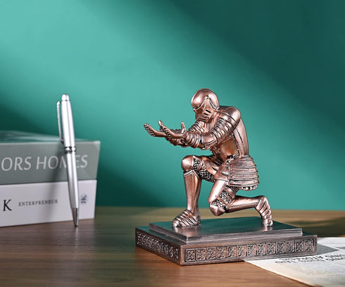 Knight Pen Holder Stand, Resin Desk Organizer with Fancy Pen Gift for Office and Home (Bronze)