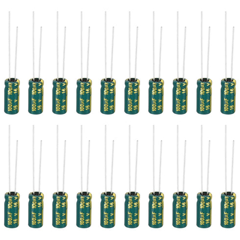 PATIKIL 16V 100uF Electrolytic Capacitors, 20Pcs 5x11mm Aluminum High Frequency for TV, LCD Monitor, Refrigerator