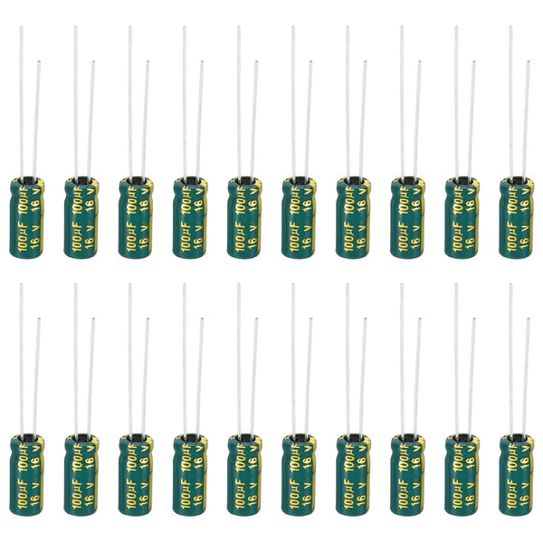 PATIKIL 16V 100uF Electrolytic Capacitors, 20Pcs 5x11mm Aluminum High Frequency for TV, LCD Monitor, Refrigerator