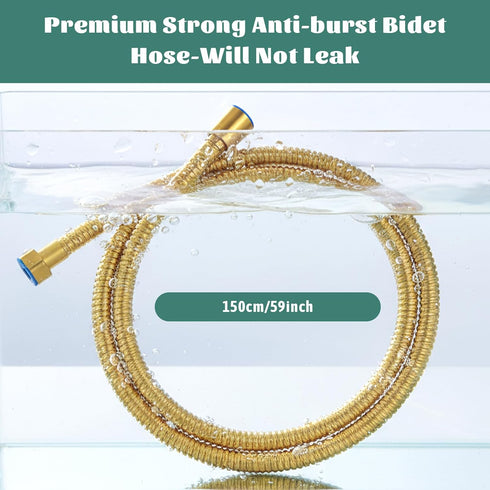 SHENLIU Gold Handheld Toilet Bidet Sprayer for Toilet, Adjustable Water Pressure Control with Bidet Hose for Feminine
